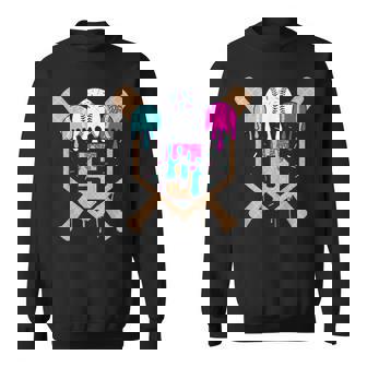 Baseball 5 Year Old Ice Cream Drip 5Th Birthday Boy Number 5 Sweatshirt - Thegiftio