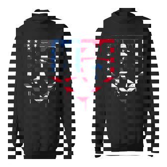 Baseball Drip American Flag Bat 4Th Of July Patriotic Boys Sweatshirt | Mazezy