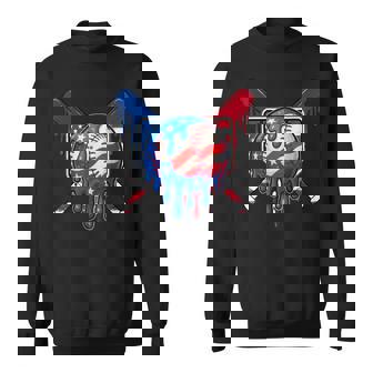 Baseball Drip Boys Dripping Ice Cream Baseball American Flag Sweatshirt | Mazezy