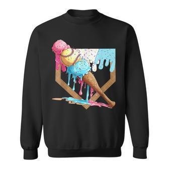 Baseball Drip For Boys Home Plate Ice Cream Drip Youth Sport Sweatshirt - Thegiftio UK