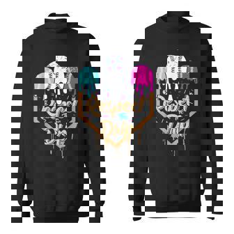 Baseball Drip Boys Ice Cream Waffle Home Plate Respect Drip Sweatshirt | Mazezy