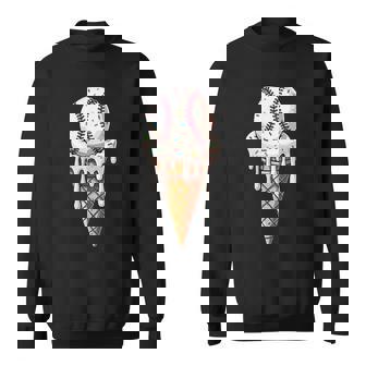 Baseball Drip With Melting Ice Cream Drippy Lovers Sweatshirt - Thegiftio UK