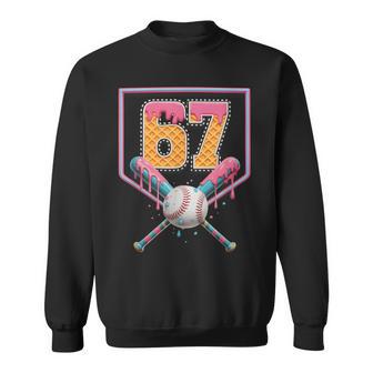 Baseball Drip Number 67 Player Or 67Th Birthday Sweatshirt - Thegiftio UK