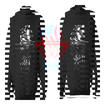 Basketball American Patriotic 4Th Of July Us Flag Boys Sweatshirt - Monsterry