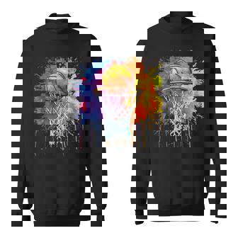 Basketball Colorful Drip Graphic Sweatshirt - Monsterry