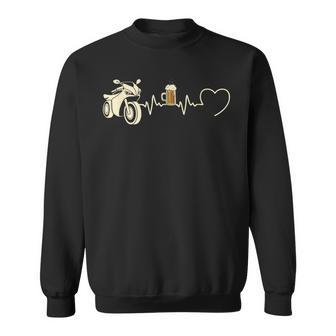 Battement Coeur Moto Bière Homme Humour Idée Cadeau Motard Sweater e - Cadeauxyz