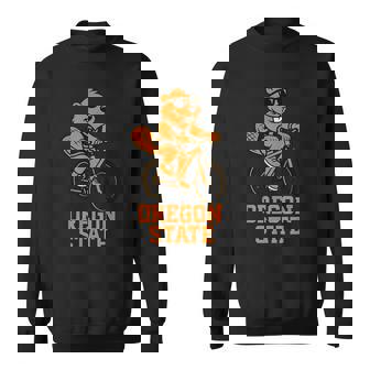 Beaver State Is Oregon State With Orange Beaver On A Bike Sweatshirt - Thegiftio