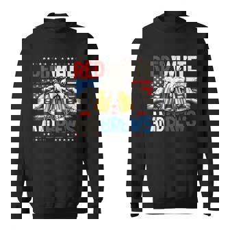 Beer Lovers America Red White And Brew Fourth Of July 4Th Sweatshirt - Thegiftio UK