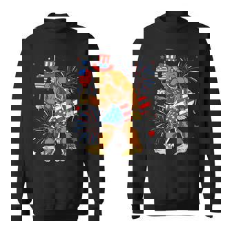 Bigfoot Firework American Flag Bigfoot 4Th Of July Sasquatch Sweatshirt - Thegiftio UK