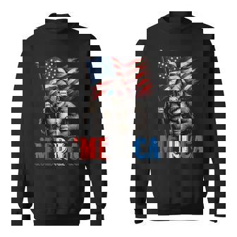 Bigfoot Merica American Flag Patriotic 4Th Of July Sweatshirt | Mazezy