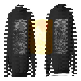 Bigfoot Ninja Riding Dragon Japanese Samurai Ukiyo-E Bigfoot Sweatshirt - Thegiftio