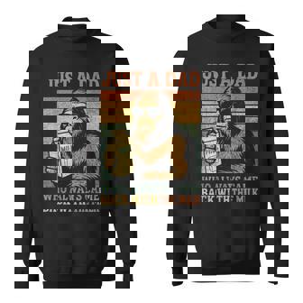 Bigfoot Papa Just A Dad Who Always Came Back With The Milk Sweatshirt | Mazezy