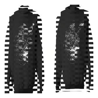 Bigfoot Playing Guitar Sasquatch Sweatshirt - Monsterry