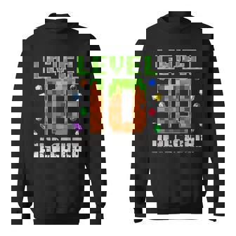 Birthday Boy Level 10 Unlocked 10Th Birthday Game Pixel Sweatshirt | Mazezy