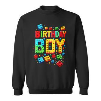 Birthday Boy Master Builder Building Blocks Bricks Sweatshirt - Thegiftio