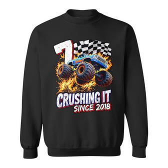 Birthday Monster Truck 7 Year Old Boys 7Th Party Born 2018 Sweatshirt - Thegiftio UK