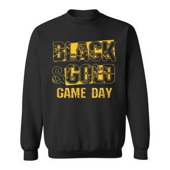 Black & Gold Game Day High School Football Retro Sweatshirt - Thegiftio UK
