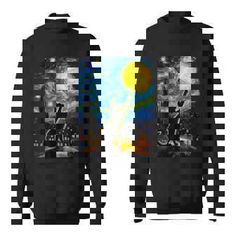 Black Cat Starry Night Van Gogh Cat Cat Mom Cat Dad Sweatshirt - Thegiftio