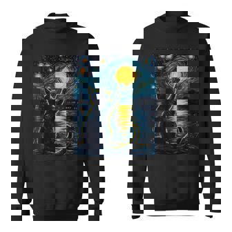 Black Cats Lover Starry Night Vincent Van Gogh Sweatshirt - Thegiftio