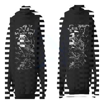 Black Crow F-Caw-F Black Bird Moon Gothic Adult Humor Sweatshirt | Mazezy