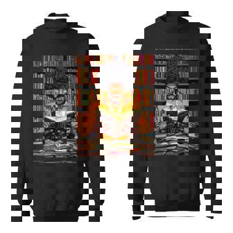Black Man Reading Book Black History Month Book Lover Afro Sweatshirt - Thegiftio