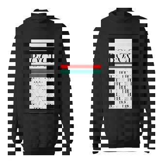 Bocci ぼっち ロゴ 総柄 緑 赤 イタリア国旗風【変なデザイン屋さん】陰キャ オタク ブランド パロディ 面白 スウェットシャツ - Kawaiitshirt