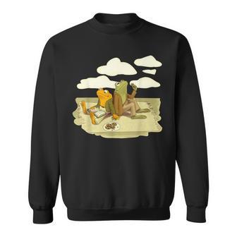 Book Frog Toad Vintage Book Frog Book Frog Reading Book Sweatshirt - Thegiftio UK