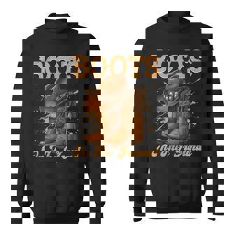 Boots On The Ground Cowboy Boots Rodeo Western Cowgirl Sweatshirt | Mazezy