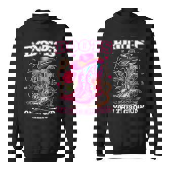 Boots On The Ground Cowgirl Linedance Boot Cowboy Western Sweatshirt | Mazezy