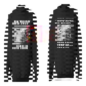 Born To Dilly Dally 強制的にロックインキャット ミーム スウェットシャツ - Kawaiitshirt