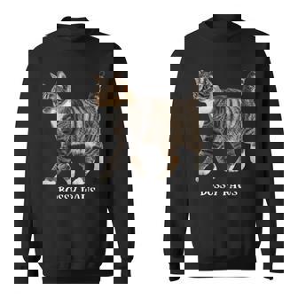 Bossy Paws 猫好き キジトラ白 猫ネタ 猫しもべ ツンデレ 猫飼い 猫オーナー 猫依存症 おもしろ スウェットシャツ - Kawaiitshirt