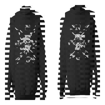 Boussole Flèche Icône Montagnes Chasse Randonnée Camping Extérieur Sweater e - Cadeauxyz