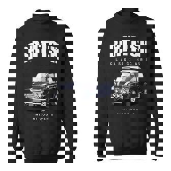British Classic Car ダークブルー ミニスポーツカー スウェットシャツ - Kawaiitshirt