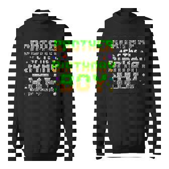 Brother Of The Birthday Boy Matching Pixel Family Bday Sweatshirt - Thegiftio UK