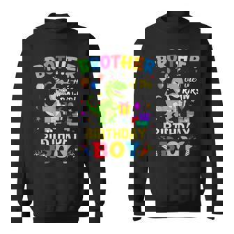 Brother Of The Birthday Boy T-Rex Dinosaur Boy Party Sweatshirt - Monsterry