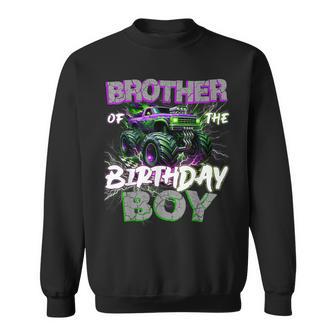 Brother Of The Birthday Monster Truck Family Matching Party Sweatshirt - Thegiftio UK
