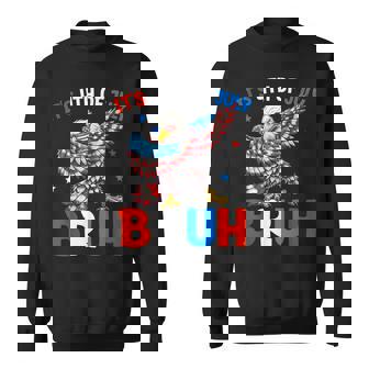 Bruh 4Th Of July Boys Dab Bald Eagle American Flag Sweatshirt | Mazezy