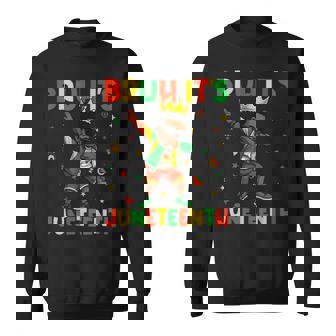 Bruh It's Junenth Dabbing Boys Celebrating Black Freedom Sweatshirt - Thegiftio UK
