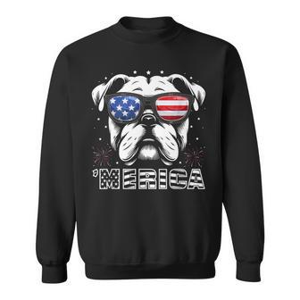 Bulldog 4Th Of July Merica Patriotic Dog Sweatshirt - Thegiftio UK