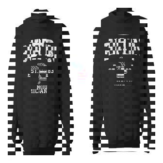 Burton Michigan Mi ヴィンテージ アメリカ国旗 スポーツデザイン スウェットシャツ - Kawaiitshirt