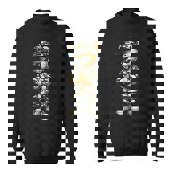 Camo Hip Hop Teddy Bear Camouflage Streetwear Boys Cool Sweatshirt - Thegiftio