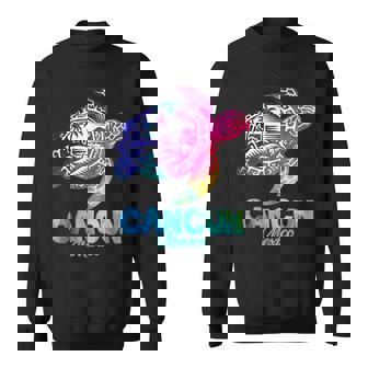 Cancun Mexico Turtle Tie Dye Summer Vacation Souvenir Sweatshirt - Thegiftio