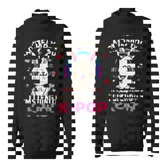 Can't Hear You I'm Listening Kpop Cute Rabbit K-Pop Kawaii Sweatshirt - Monsterry