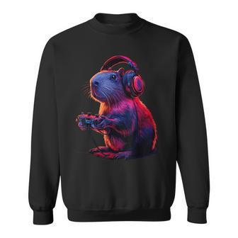 Capybara Video Games Capybara Retro Vintage Sweatshirt - Thegiftio UK
