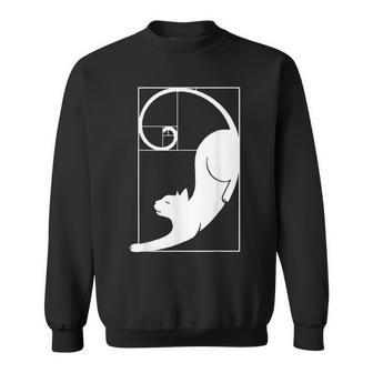 Cat Fibonacci Spiral Sacred Geometry Ratio Mathematicians Sweatshirt - Thegiftio UK
