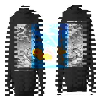 Cat Riding Fire Breathehark レインボー レーザー タコス スウェットシャツ - Kawaiitshirt