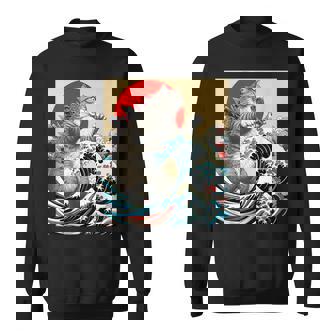 Catzilla 猫日本美術面白い猫 スウェットシャツ - Kawaiitshirt