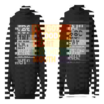 C'est Drôle J'ai Un Bon Cœur Mais Cette Bouche Sweater e - Cadeauxyz