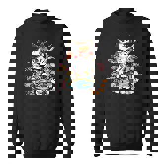 Chat Japonais Samouraï Ninja Katana Style Japonais Sweater e - Cadeauxyz