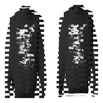 Chat Jouant Basseintage Jazz Musicien Bassiste Sweater e - Cadeauxyz